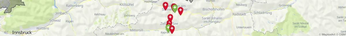 Map view for Pharmacies emergency services nearby Saalfelden am Steinernen Meer (Zell am See, Salzburg)